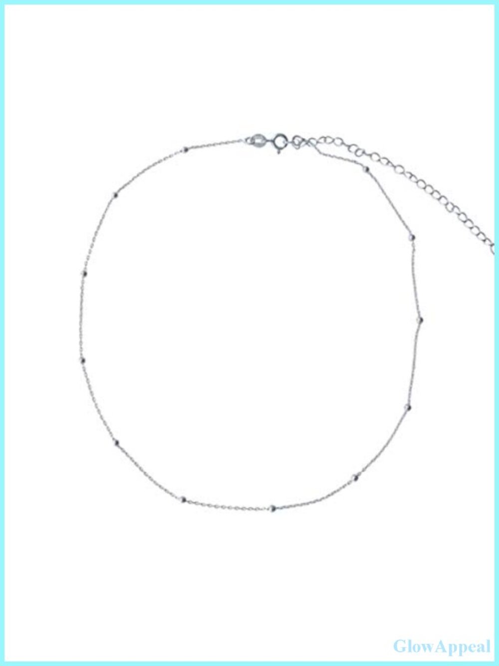 Sterling Silver Bead Ball Choker Necklace Minimalist 13.3in